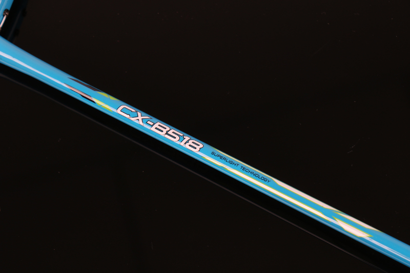 Aluminium Alloy Fibreglass Medio poli Integrated Badminton Racket CX-B518 Blue