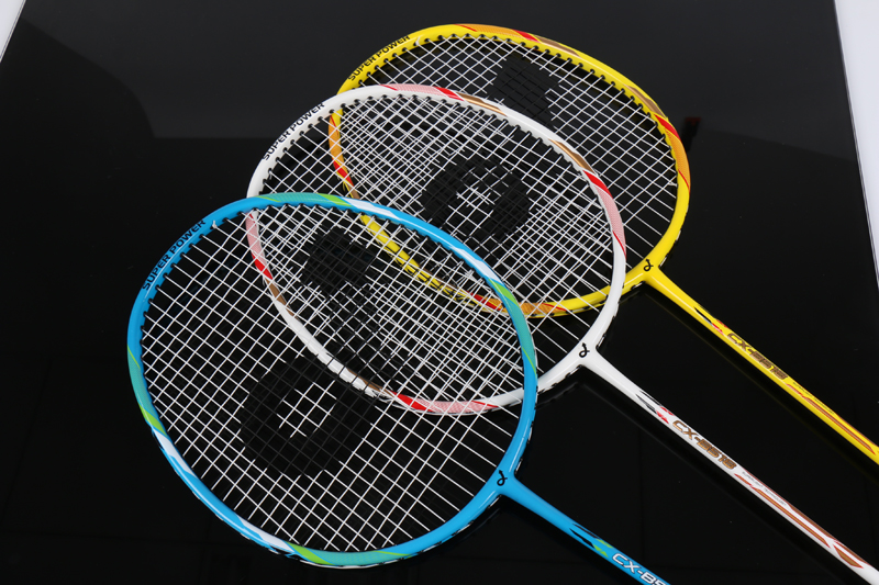 Aluminium Alloy Fibreglass Medio poli Integrated Badminton Racket CX-B518 Blue